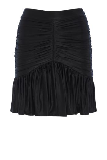Ruched flounced jersey mini skirt 