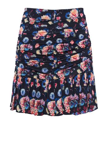 Ruched printed jersey mini skirt 