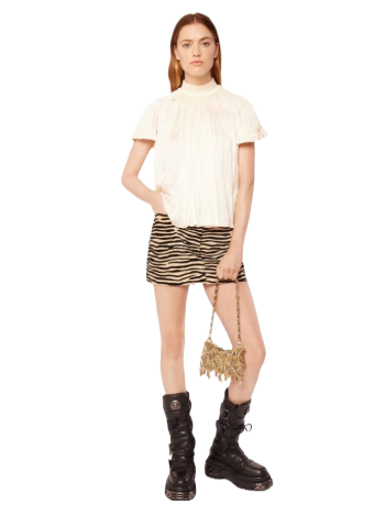 TigerPrinted cotton-blend mini skirt 