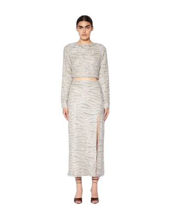 Gemini embellished midi skirt 