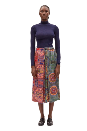 Embroidered wool and silk culottes 