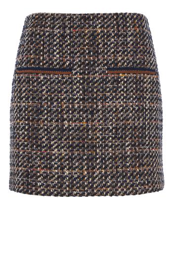 Ohemia crochet-trim tweed miniskirt
