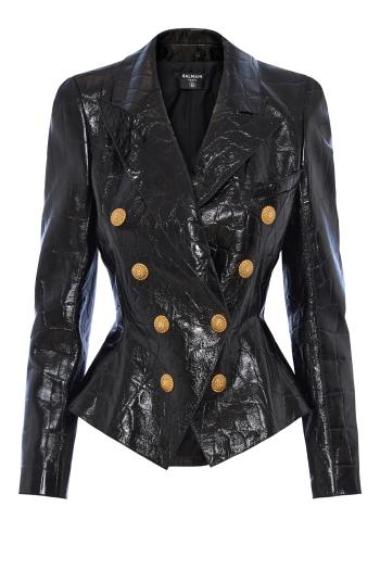 Embossed leather jacket 