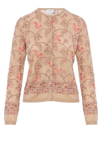 Embroidered cashmere and silk cardigan