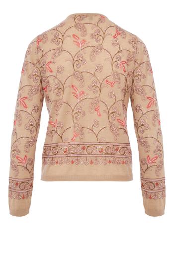 Embroidered cashmere and silk cardigan