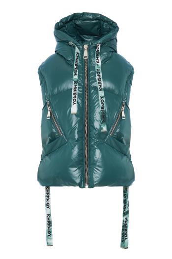 Oversized quilted puffer shiny gilet