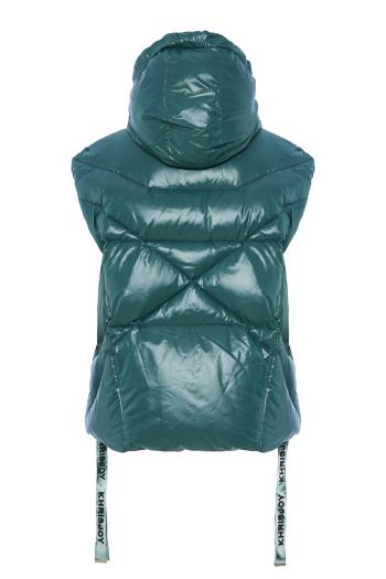 Oversized quilted puffer shiny gilet