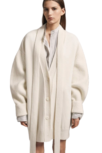 Ribbed cashmere and wool cardigan 