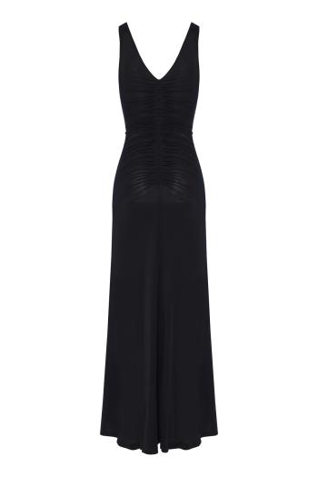 Embellished ruched jersey maxi dress