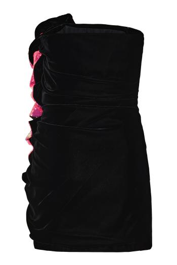 Sequinned velvet strapless mini dress 