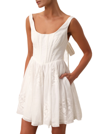 Alight corset linen mini dress 