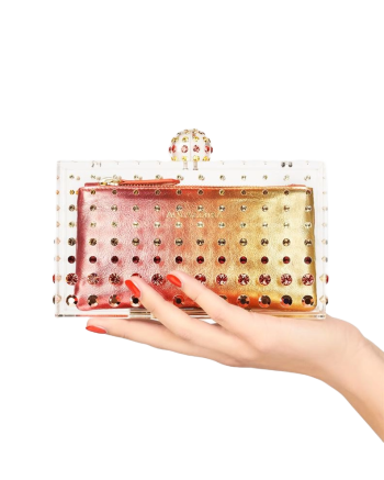 Tequila embellished perspex clutch 