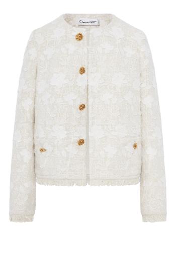Gardenia embroidered tweed jacket 