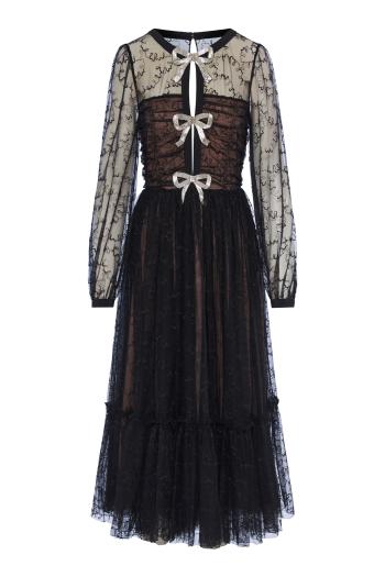 Camille embellished lace midi dress