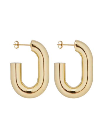 LX link gold-tone hoop earrings 