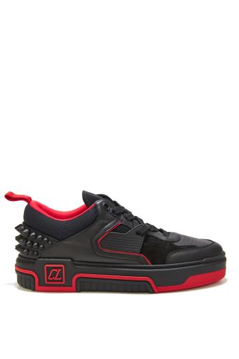 Astroloubi embellished leather and suede sneakers