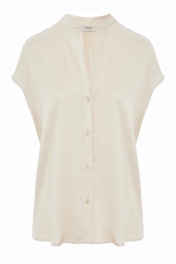 Silk-blend sleeveless blouse