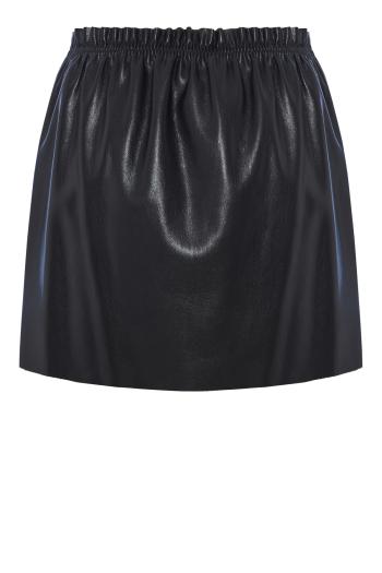 Ruched faux-leather mini skirt 