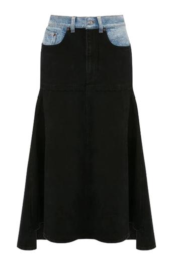 Flared stretch-knit midi skirt 