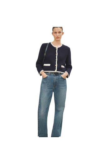 Embellished knitted wool jacket 