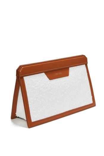 Summer leather and textile pouch 