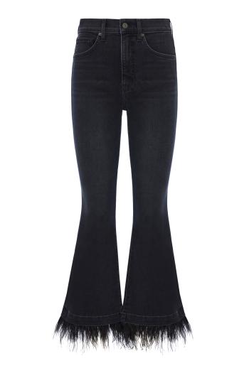 Carson Cropped Feather denim high-rise jeans 