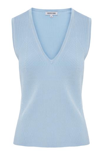 Ribbed knitted sleeveless sweater 