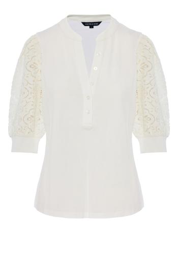 Coralee lace-detailed cotton blouse 