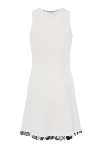 Paillette-embellished crepe mini dress 