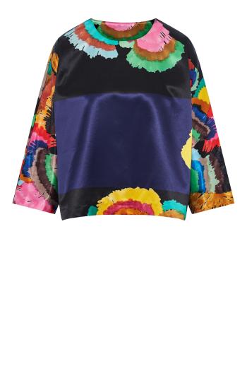 Paradisos printed cotton-blend top 