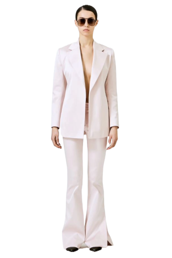Silk and cotton-blend blazer dress
