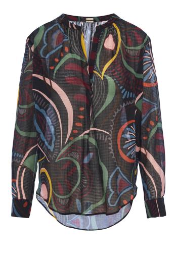 Yvonne printed cotton and silk blouse 