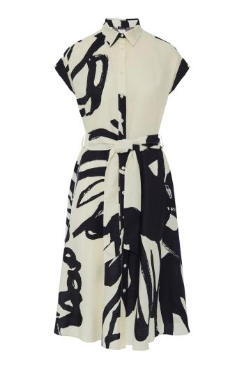 Printed cotton and silk linen dress 
