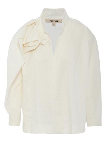 Andy appliquéd linen and cotton blouse 