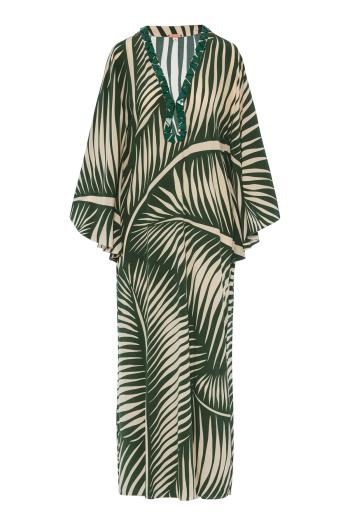 Tropicanita resin-embellished silk tunic 