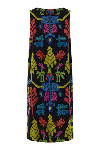Kelimi embroidered cotton and linen midi dress 