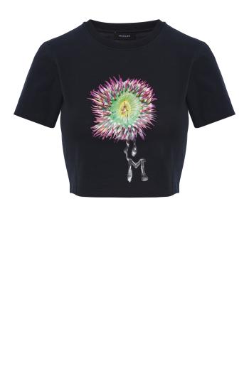 Green anemone cropped t-shirt