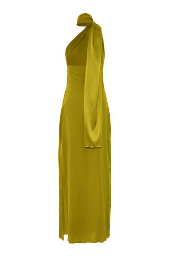 Silk-blend halter-neck gown 