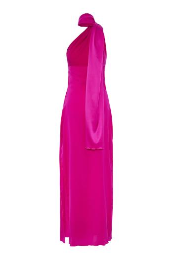 Silk-blend halter-neck gown 