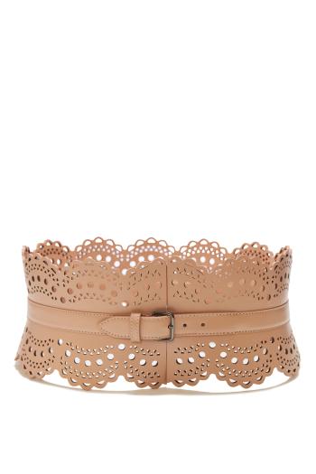 Bustier Vienne 120 laser-cut leather belt 