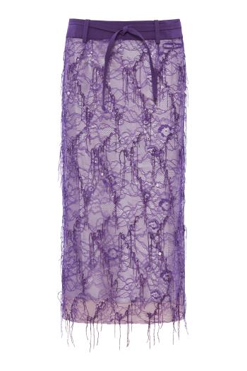 Ivy embellished lace midi skirt 