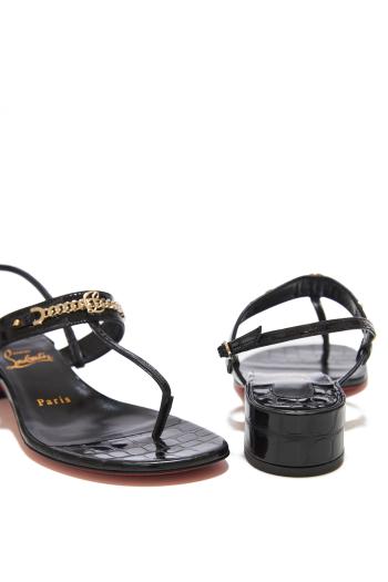 MJ thong embellished croc-leather sandals 