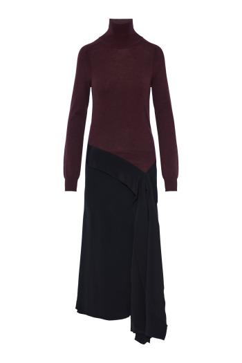 Turtleneck knitted midi dress 