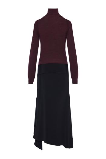 Turtleneck knitted midi dress 