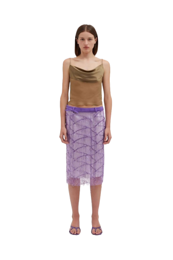 Ivy embellished lace midi skirt 