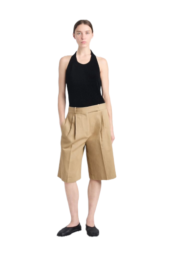 Jenny cotton and linen-twill shorts 