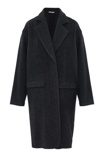 Herringbone cashmere coat