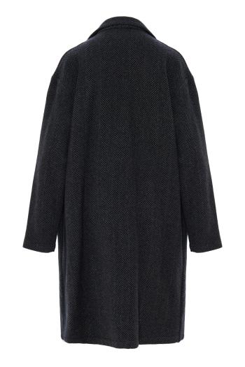 Herringbone cashmere coat