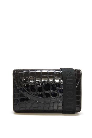 Explorafunk embossed patent croc-leather bag