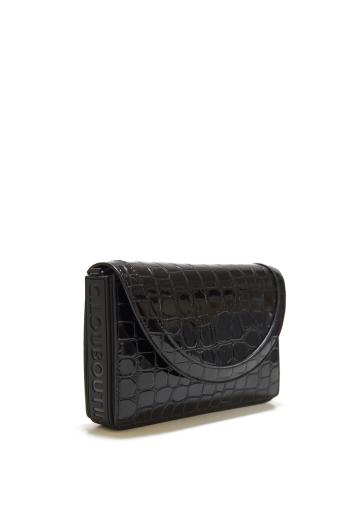 Explorafunk embossed patent croc-leather bag